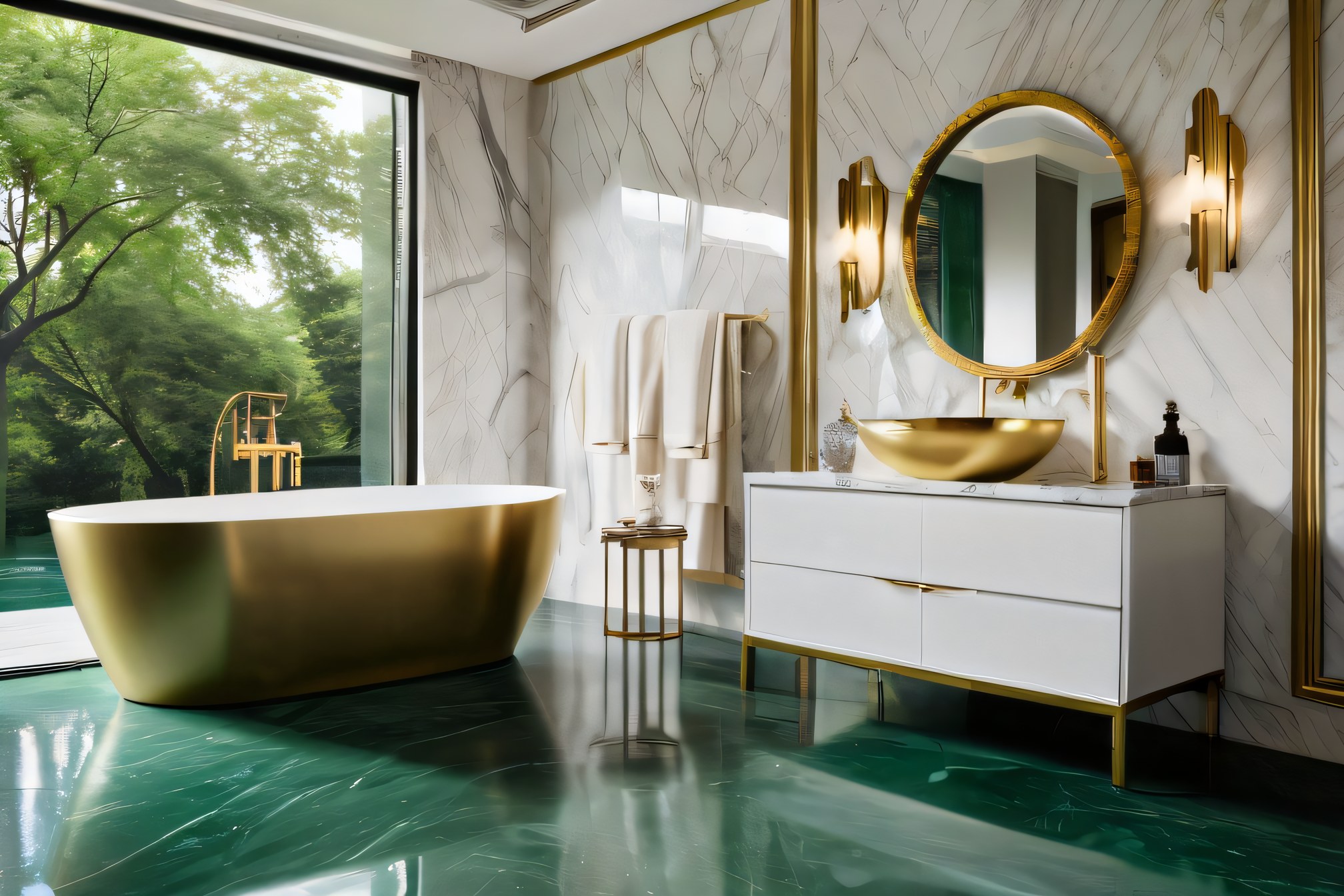 Banheiro no estilo Glam