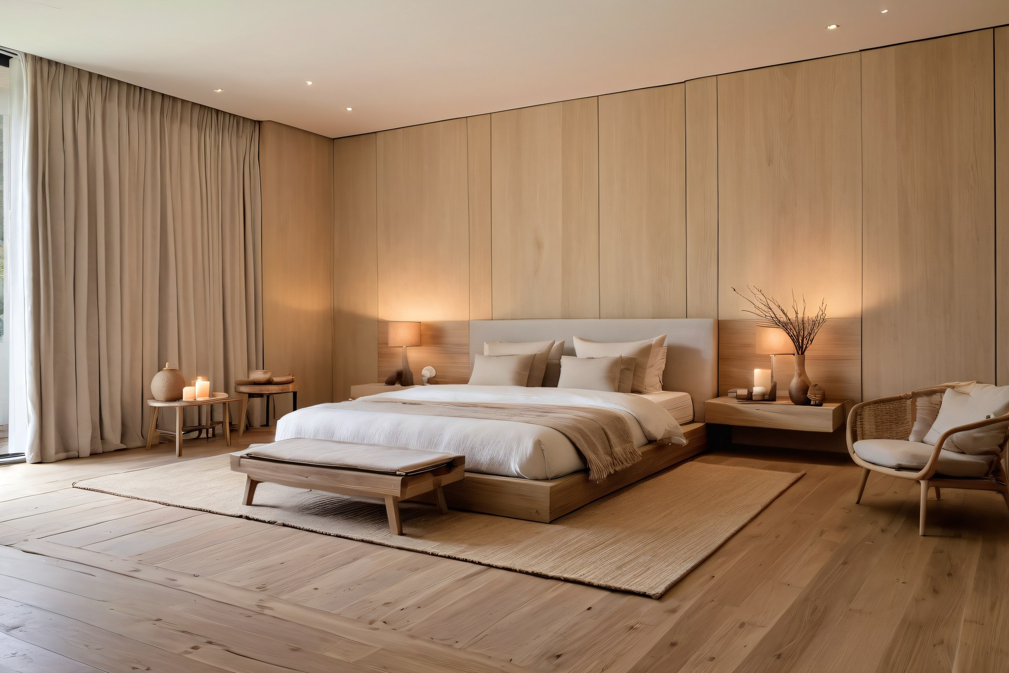 Quarto no estilo Japandi